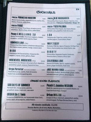 cocktails  at Urban House in Bratislava