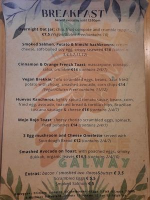 Breaktfast served until 12:30pm at Jungle Cafe in Galway