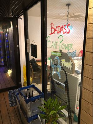 Badass Plant-Power )) at Queen's Healthy Diner in Nagoya