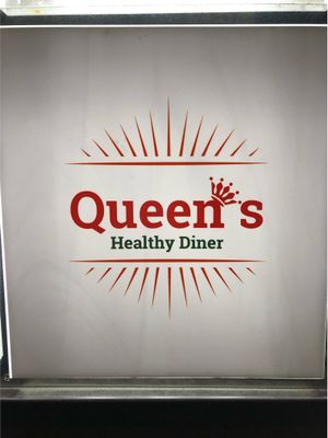 Logo at Queen's Healthy Diner in Nagoya