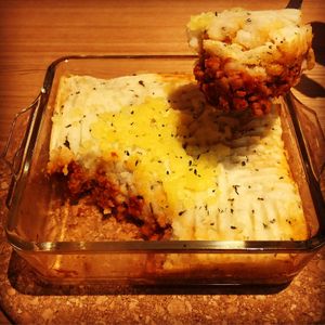 Vegan Shepherd’s Pie. ヴィーガンシェパーズパイ。 at Queen's Healthy Diner in Nagoya