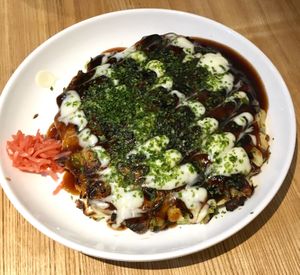 Okonomiyaki  at Queen's Healthy Diner in Nagoya