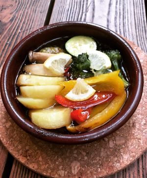 Ajillo.  at Queen's Healthy Diner in Nagoya