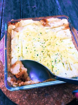 Shepherd’s pie. at Queen's Healthy Diner in Nagoya