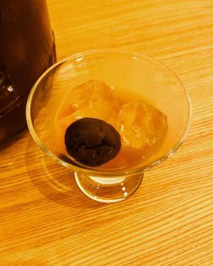 Organic blown sugar plum wine!  at Queen's Healthy Diner in Nagoya