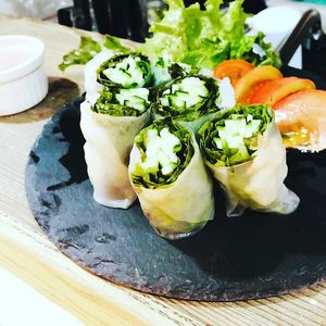 For something light I recommend this dish.  Harumaki. at Queen's Healthy Diner in Nagoya