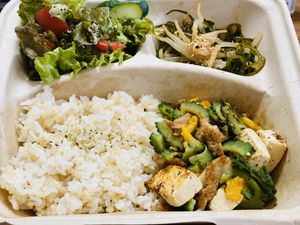 Goya Chanpuru Bento🍱 ゴーヤチャンプルー弁当🍱 at Queen's Healthy Diner in Nagoya