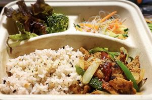 Yakiniku Bento 🍱 ヴィーガンヤキニク弁当🍱 at Queen's Healthy Diner in Nagoya