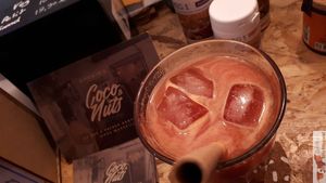 Fresh Juice with bamboo straw at Coco & Nuts Concept Store in Marseille