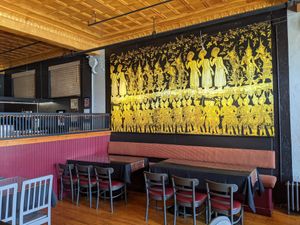 Interior seating area at Dusit Thai Cuisine in Newport