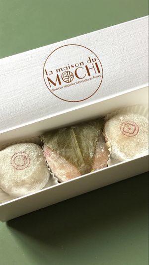 Hazelnut, sakura and almond mochi at La Maison du Mochi - Cherche Midi in Paris