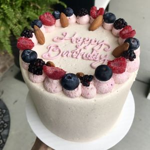 Beautiful vegan custom cake! at Gluten Free Goat Bakery and Cafe in Pittsburgh