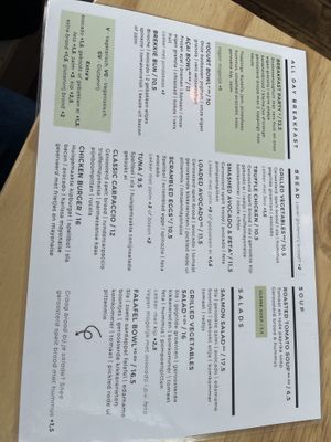 Menukaart lunch  at Combi in Eersel