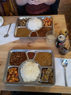 Thali tray at Ajanta's Vegetarian in Sheffield