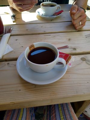 Decaff americano at The Plantation Restaurant & Tea Rooms in Polperro