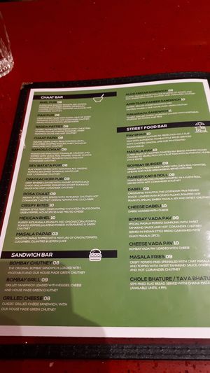 Menu 2/3 at Royal Paan in Calgary
