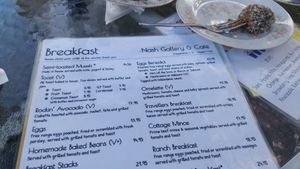Breakfast menu at Nash Gallery & Café in Esk