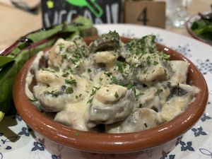 Garlic mushrooms from Veganuary taster menu  #Veganuary at Sea Change  in South Shields