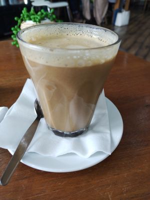 A chai latte with oat milk at Sea Change  in South Shields