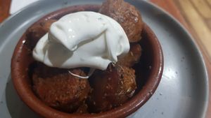 Patatas bravas with garlic mayo dip #Veganuary at Sea Change  in South Shields