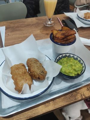 Tofish n chips 🩷 at Sea Change  in South Shields