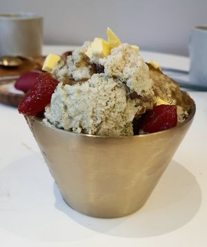 Bingsu - Basil tomato flavor (not recommended 😭) at April and May 45 꽃피는 4월 밀익는 5월 in Busan