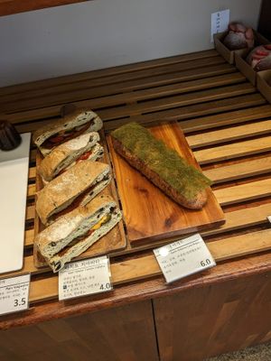 Ciabatta Sandwich and garlic bread at April and May 45 꽃피는 4월 밀익는 5월 in Busan