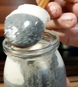 black sesame pudding at April and May 45 꽃피는 4월 밀익는 5월 in Busan