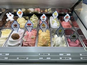 Dairy free fruit flavors  at Cielo Gelato & Pizza in Willemstad