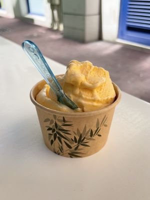 Melon gelato  at Cielo Gelato & Pizza in Willemstad