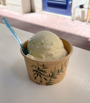 Green apple gelato  at Cielo Gelato & Pizza in Willemstad