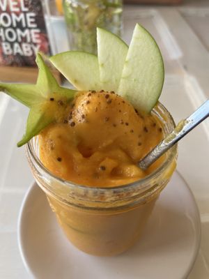 Mango smoothie   at Mangata in Puerto Morelos