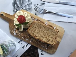 Vegan Banana bread at Mangata in Puerto Morelos