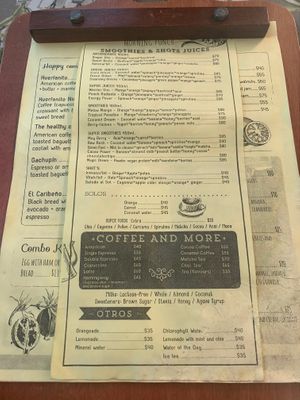 Menu 2 at Mangata in Puerto Morelos