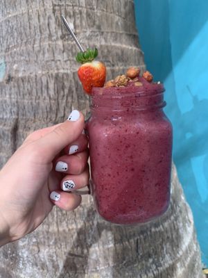 Berry smoothie  at Mangata in Puerto Morelos