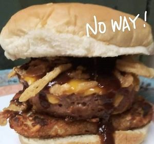 Monthly burger specials, like the Howdy Burger. at The Gentle Giant Cafe in Pitman