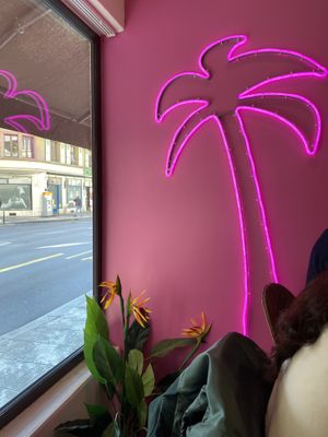 Pink interiors  at Gives a Fork in Geneva