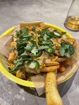 Chilli Fries with Cashew Cheese  at Gives a Fork in Geneva