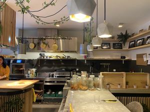 The kitchen at Gives a Fork in Geneva