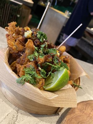 Fried oyster mushrooms  at Gives a Fork in Geneva