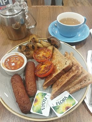 Vegan English breakfast at Indigo Cafe in Portrush