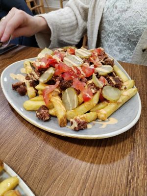 Vegan loaded fries   at Indigo Cafe in Portrush