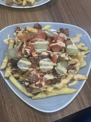 Vegan loaded fries   at Indigo Cafe in Portrush