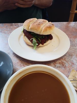 Vegan Bap and Americno at Indigo Cafe in Portrush