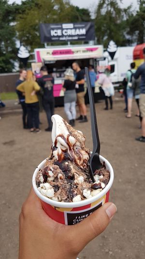 Toffee chocolate soft serve at Vegan Campout  at DÁPPA in East London
