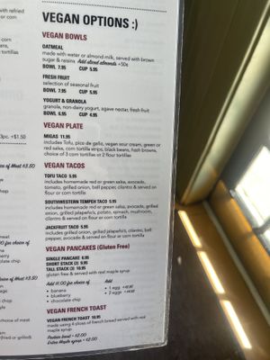 Vegan options on the menu   at Depot Cafe in Frisco