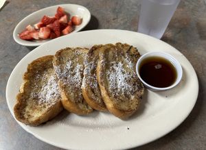 Sprinkled with powdered sugar.   at Depot Cafe in Frisco