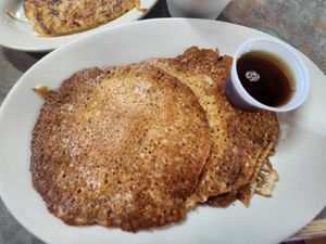 Vegan pancakes at Depot Cafe in Frisco