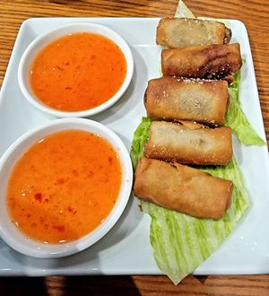Veggie spring rolls at Ramen Tsubaki in Fayetteville