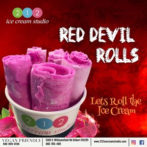 Ice cream rolls  at 212 Ice Cream Studio in Gilbert